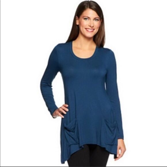 Logo By Lori Goldstein Chiffon Detail Tunic Top - Picture 1 of 9